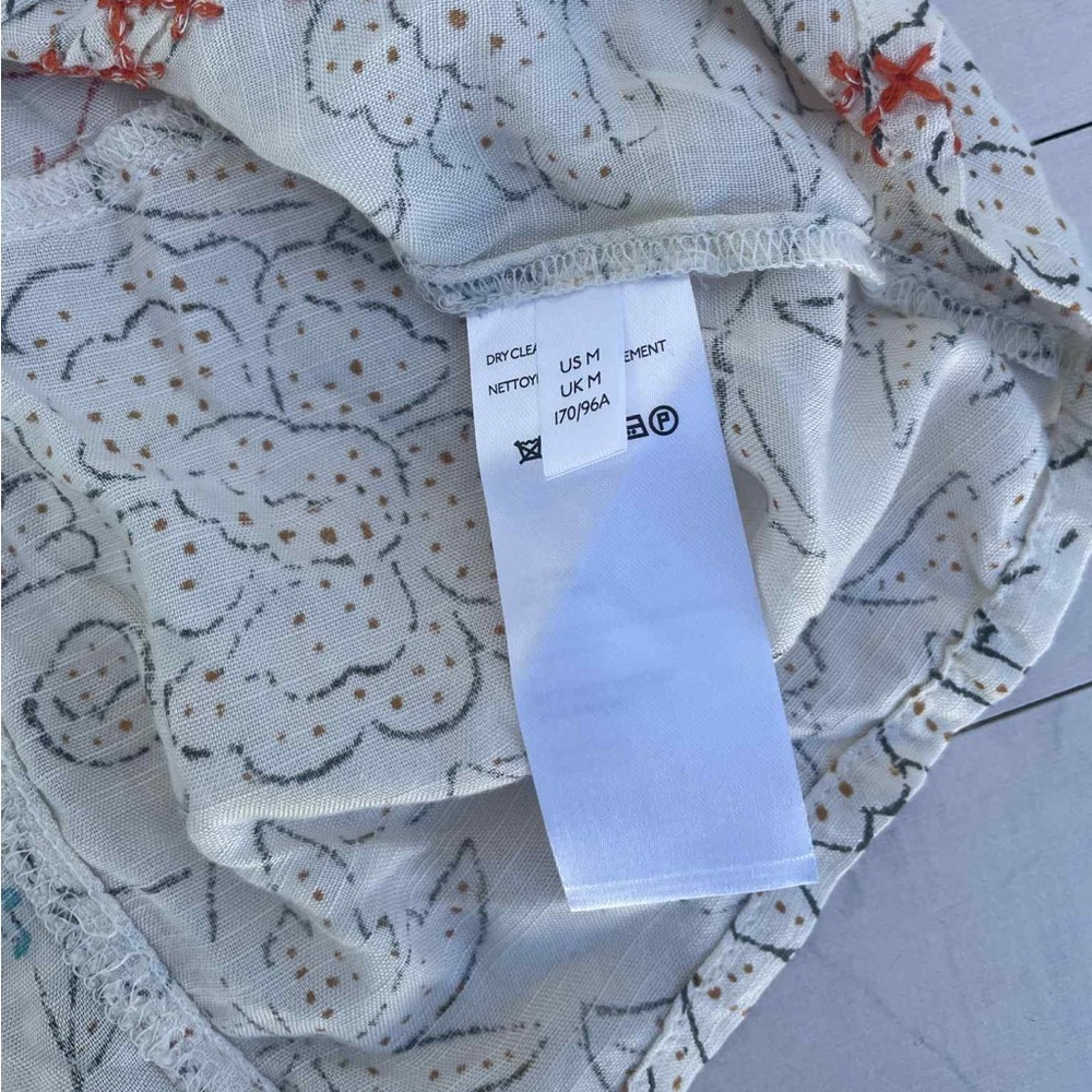 Maeve Cream Floral Blouse with Blue and Red Trim - Picture 4 of 8